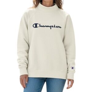 Champion Women's Cowl Neck Cream Sweater Size L